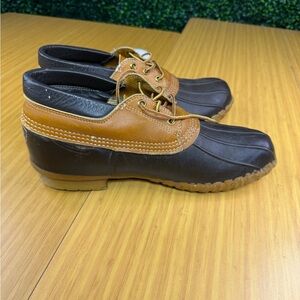 Men's Vintage LL Bean Maine Hunting Shoe Dark Brown Leather Boots Sz 11